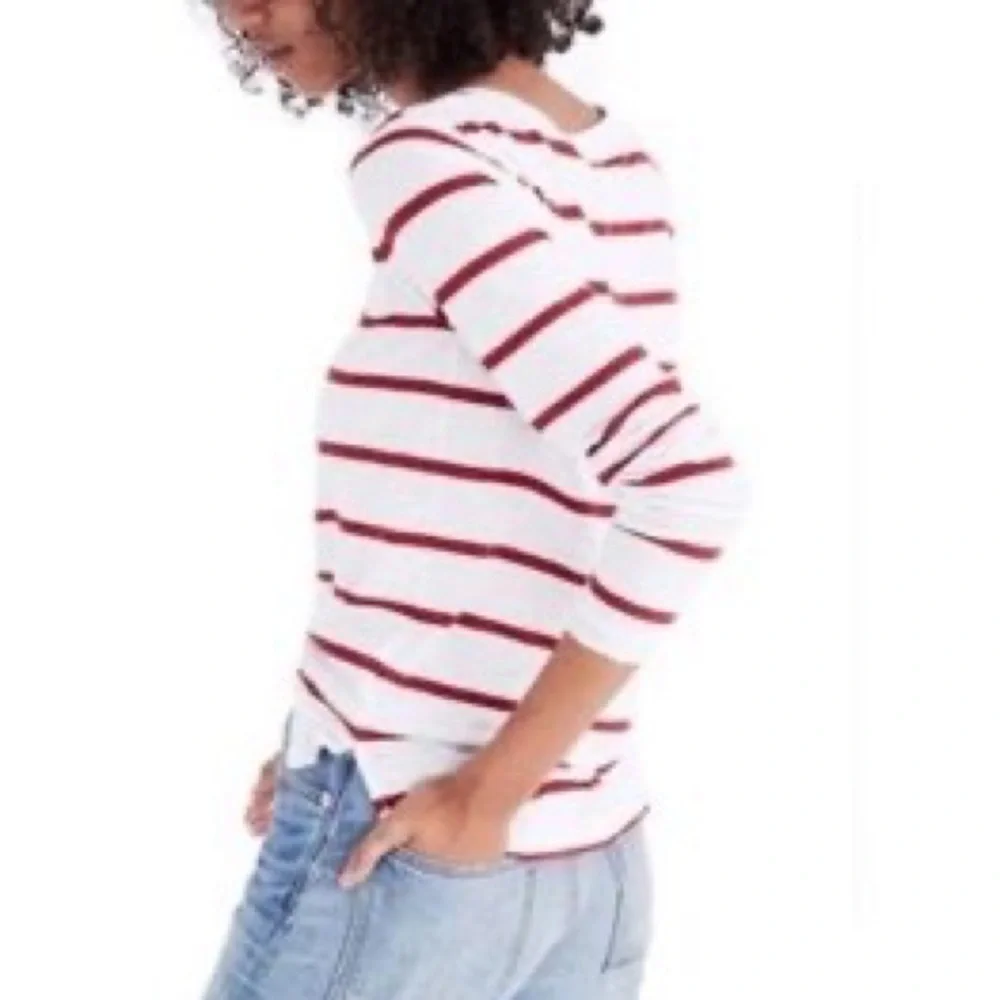 Madewell Long Sleeve T-shirt in Red and White Size L - Picture 1 of 10